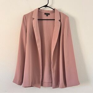 Topshop Dusty Rose Pink Open Front Ribbed Blazer Size 8